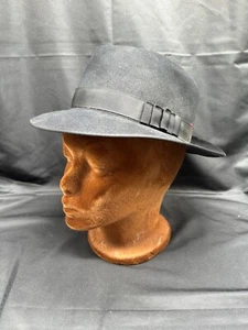 Vintage Black Wool Felt Wormser Supreme Quality Fedora Size 6 7/8 - Picture 1 of 11
