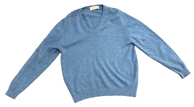 Suéter de manga larga 100 % cachemir James Renwick vintage años 80 para hombre talla L azul Foto 1 de 4