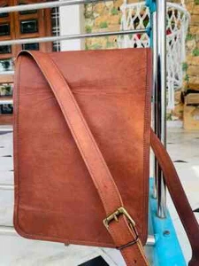 Men's Safe Leather Vintage Laptop Messenger Handmade Briefcase Bag Satchel - Picture 1 of 6