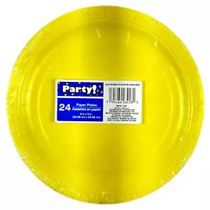 Yellow Paper Plates Party 24 Count 9 in x 9 in Lot of 2 - Picture 1 of 1