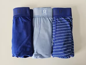 NIB LULULEMON Lark Blue/Blue/Stripe Always In Motion Mesh Boxer 5" Small 3-Pack - Picture 1 of 15