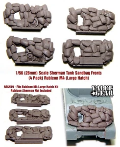 1/56 28mm - Sandbag Fronts Sherman M4 Large Hatch (4 Pack) For Rubicon Kits - Picture 1 of 4