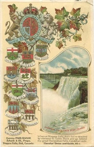 HERMOSA POSTAL EN RELIEVE CATARATAS DEL NIAGARA ORIGINAL cir 1908 - Imagen 1 de 2