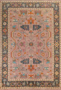 Heriz Serapi Pink Hand-Knotted Indian Living Room Carpet Wool 11' 10" x 8' 10" - Picture 1 of 20