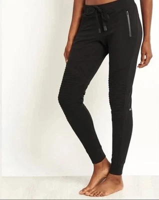 Pantalones deportivos Alo Yoga Urban Moto negros para mujer talla L acanalados moto joggers Foto 1 de 4