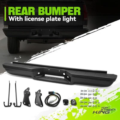 Painted Black Rear Step Bumper for Chevy GMC C/K 1500 Blazer Tahoe Yukon 92-99 - Image 1 of 4