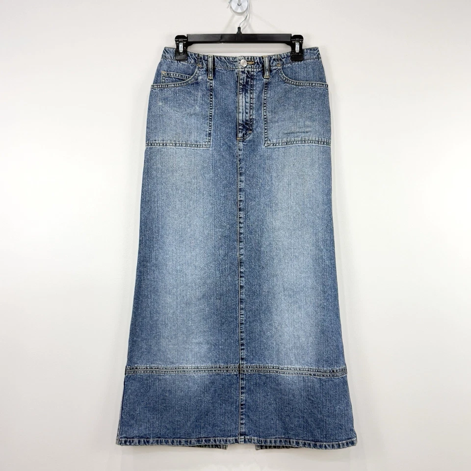 Esprit Denim Skirt Women's S VTG Y2K Faded Grunge Country Prairie Cottagecore - Image 1 of 4