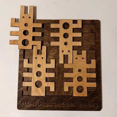 Handmade Roach Puzzle | Tricky Wooden Brain Teaser Gift - Image 1 of 4