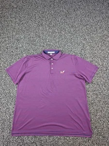 Holderness Bourne Polo Shirt Mens 2XL XXL Sutton Tailored Fit Purple Stripe - Picture 1 of 11