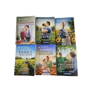 Harlequin Love Inspired Romance Novels Lot 6 Larger Print Fantasy Amish - Picture 1 of 8