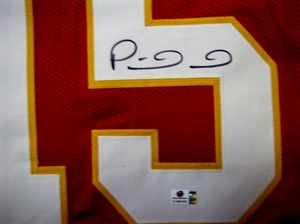 Maglia calcio personalizzata autografata Patrick Mahomes Kansas City Chiefs con cacao - Foto 1 di 4