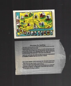 Vintage Travel Souvenir Car Decal CONNECTICUT State map Hartford Bristol + - Picture 1 of 1