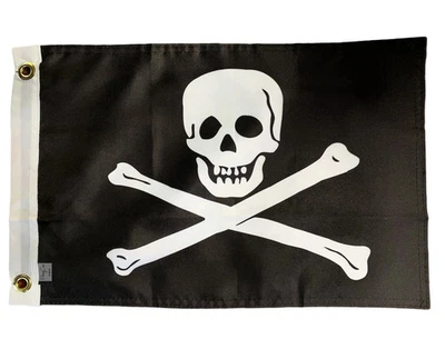 PringCor Pequeño Jolly Roger 12"x18" Barco Bandera Jardín Barco Pirata Hombre Cueva Exterior Foto 1 de 4