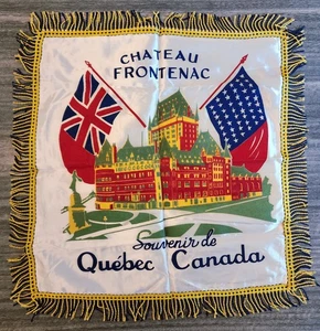 Vintage Quebec Canada Souvenir Fabric Tapestry Wall Hanging Chateau Frontenac - Picture 1 of 1