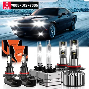 LED Headlight Bulb Fog Light High/Low Beam Combo For Dodge Challenger 2008-2010 - Picture 1 of 12