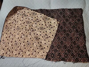 Vintage Hollywood Regency Gold Black Red Abstract Brocade Metallic 52" x 40.5" - Picture 1 of 13