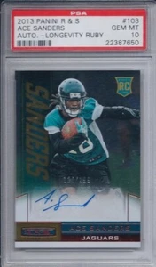 2013 Panini R&S ACE SANDERS Autograph Longevity Ruby 126/199 #103 PSA 10 MINT!!! - Picture 1 of 2