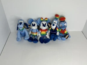 Disney Pride Plush Rainbow Collection Mickey Minnie Goofy Donald Pluto SET OF 5 - Picture 1 of 15