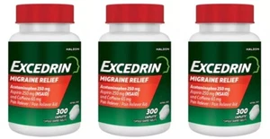 3 X Excedrin migraña para alivio de migraña, 300 cápsulas - Imagen 1 de 5