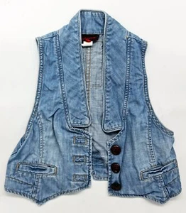 Original Designer Jeans Vest by Catimini Size 6 Years 110 116 Blue Denim - Picture 1 of 2