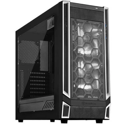 Silverstone RL05BW-W (White Trim + Window) ATX/MATX  2 x 140mm LED Fan Mid Tower - Image 1 of 3