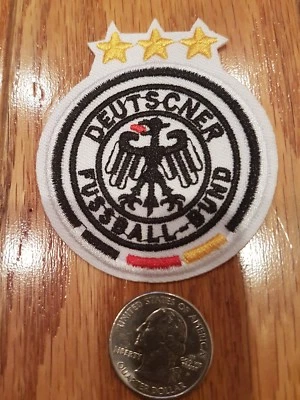 SOCCER DEUTSCNER  FUSSBALL  PATCH 3"X 2.38"  IRON On - Image 1 of 2