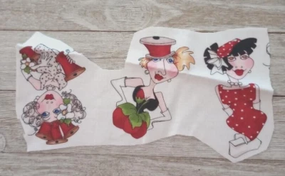 creative toss loralie fun fabric scrap piece 3 ladies 3.5 inch #1005 1pc - Image 1 of 2