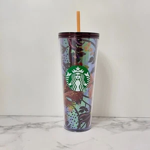  Vaso Starbucks Fall Exclusivo 2021 Lámina Iridiscente Diseño Floral 24oz - Imagen 1 de 1