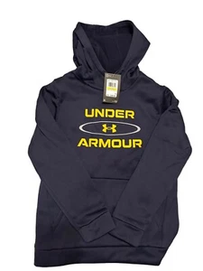 UA Logo Fleece Hoodie Youth/Medium Blue & Gold-Free Shipping - Picture 1 of 2