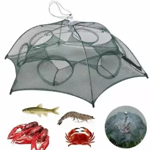 Esca da Pesca Trappola Granchio Rete Crawdad Gamberetti Cast Immersione Gabbia Pesce Minnow Pieghevole NUOVO - Foto 1 di 7