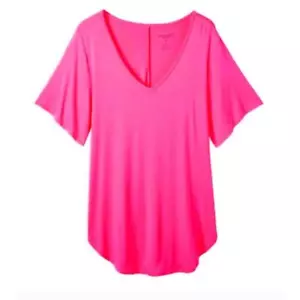 T-Shirt Tunika HOT PINK torrid 1X super weich gestricktes Oberteil V-Ausschnitt NEU Barbiecore - Bild 1 von 8