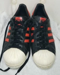 Size 13 - adidas Superstar Black Bold Orange - Picture 1 of 20