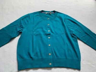 Boden Eldon Cotton Crop 3/4 Sleeve Cardigan - Teal Green *PERFECTS*