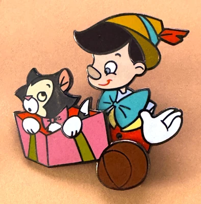 Vintage Disney Holiday Pin PINOCCHIO and cat Figaro 2002 Jody Daily design - Image 1 of 2