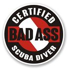 2 x Certified Scuba Diver Vinyl Sticker Laptop Travel Luggage Car #5583Â 