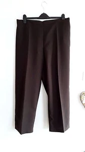 Lovely Brown Elasticated Straight Leg Trousers - Size 24 - BNWOT! - Picture 1 of 3