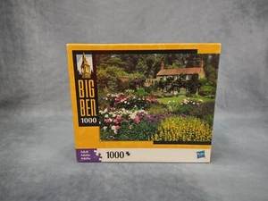 New 2009 BIG BEN Milton Bradley 1000 pc Puzzle Norfolk England Cottage Garden - Picture 1 of 10