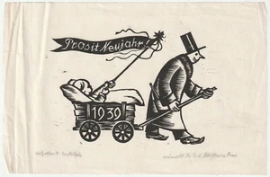 GERHARD SCHIFFNER: Neujahrsgraphik P. F. 1939 - Picture 1 of 1