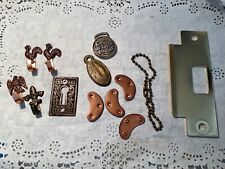 lot of 7 misc. items  Vintage/Brass shoe plate/hooks/keyhole/Pins/hardware