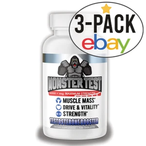 Angry Supplements MONSTER TEST Testosteron Booster Men's Drive Pills, 120ct 3Pk