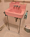 Vintage Mid Century Modern Bathroom set, Cast Iron Tub, Porcelain Sink & Toilet