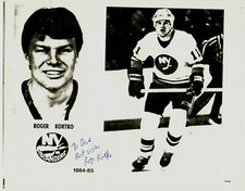 "New York Islanders" Roger Kortko Signed 8.5X11 Photo on Paper Sig Auctions LOA