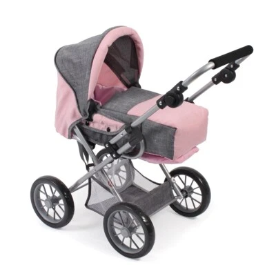 Bayer Chic 2000 Kombi-Puppenwagen Kinderwagen LENI Melange grau-rosa