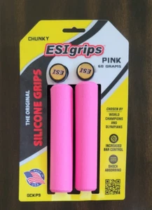 ESI Grips Chunky 22mm Soft Bike Grips Lightweight 60g MTB PINK NEW GCKP9 - Picture 1 of 2