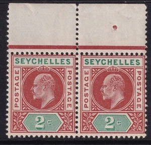 SEYCHELLES SG46a 1903 2c CASTAÑO Y VERDE ""MARCO ABOLLADO"" sin montar o nunca montado - Imagen 1 de 2