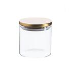 Scandi Storage Jar & Metallic Deckel Modern Food Kitchen Container 550ml Gold-