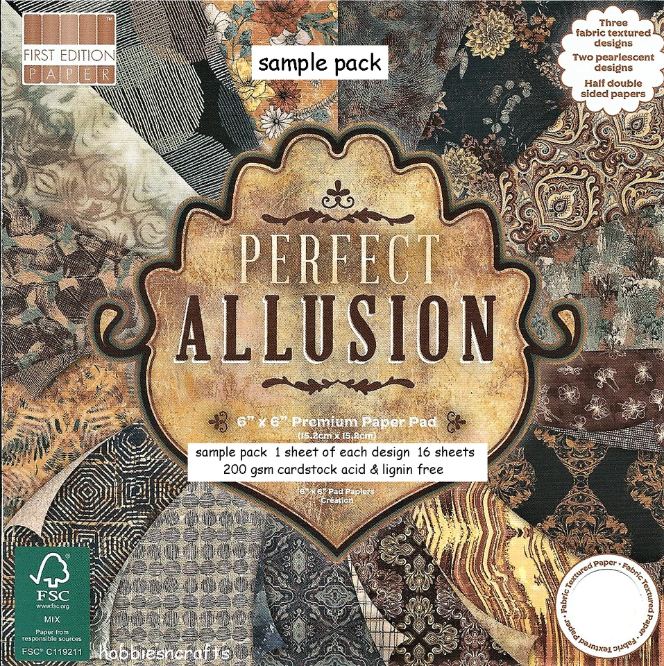 PERFECT ALLUSION Dovecraft 6 x 6 Sample Paper Pack craft & cardmaking 200gsm - Image 1 of 1