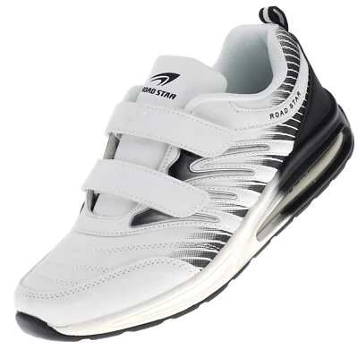 MARKENLOS Herren Damen Sportschuhe Turnschuhe Laufschuhe Sneaker Klettschuhe Weiss Schwarz