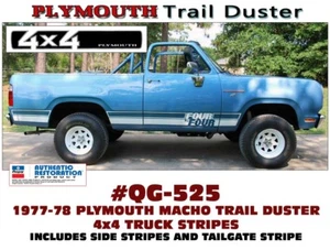 SP - QG-525 1977-78 PLYMOUTH MACHO TRAIL DUSTER 4x4 STRIPE KIT DECAL KIT - Bild 1 von 1