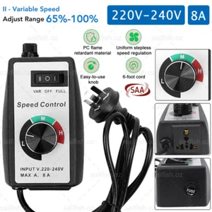 Variable Router Fan Speed Controller AU Plug Motor Rheostat Control Power Cord - Picture 1 of 12